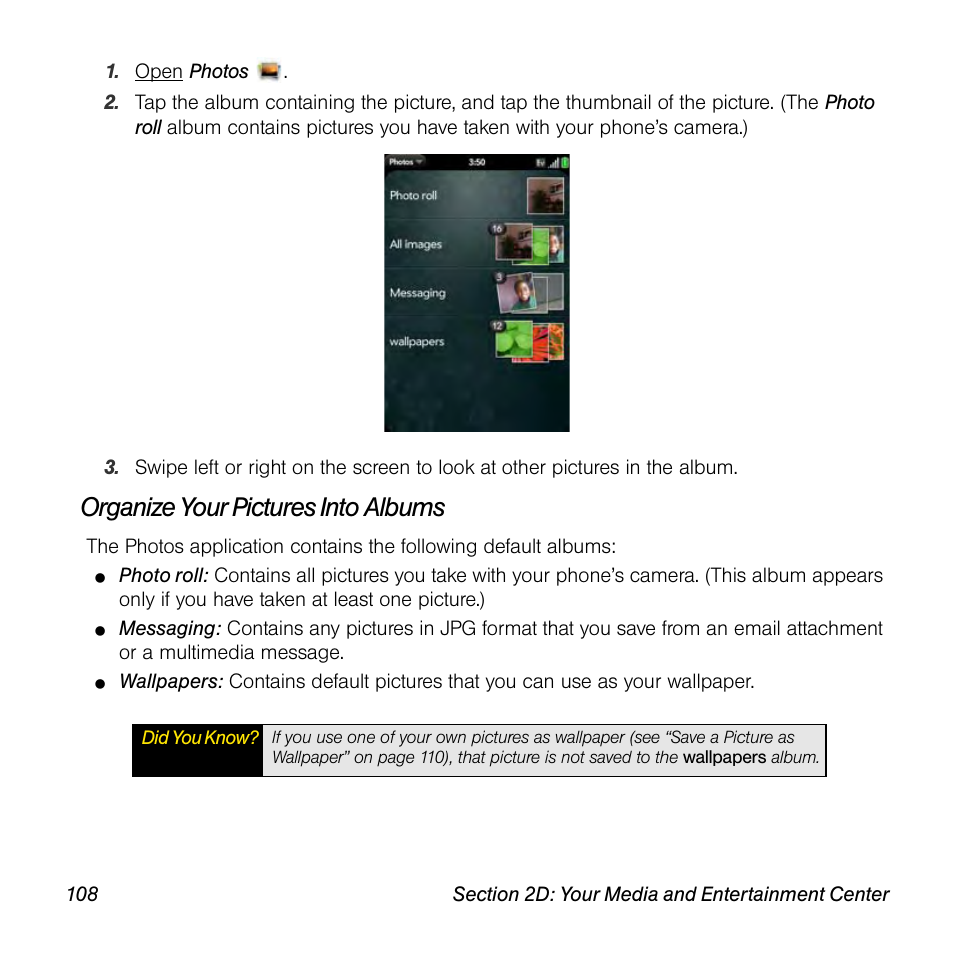 Organize your pictures into albums | Univex Pre p100eww User Manual | Page 108 / 344