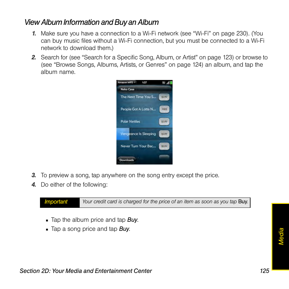 View album information and buy an album | Univex Pre p100eww User Manual | Page 125 / 344