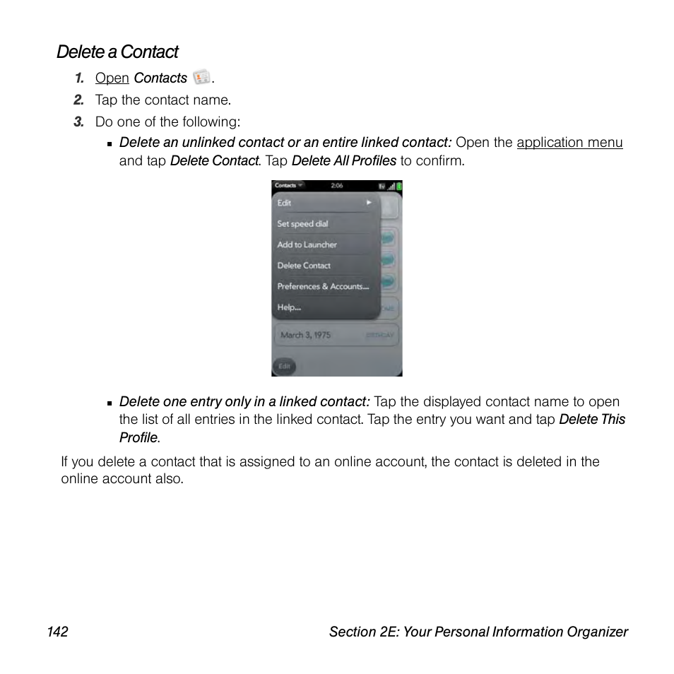Delete a contact | Univex Pre p100eww User Manual | Page 142 / 344