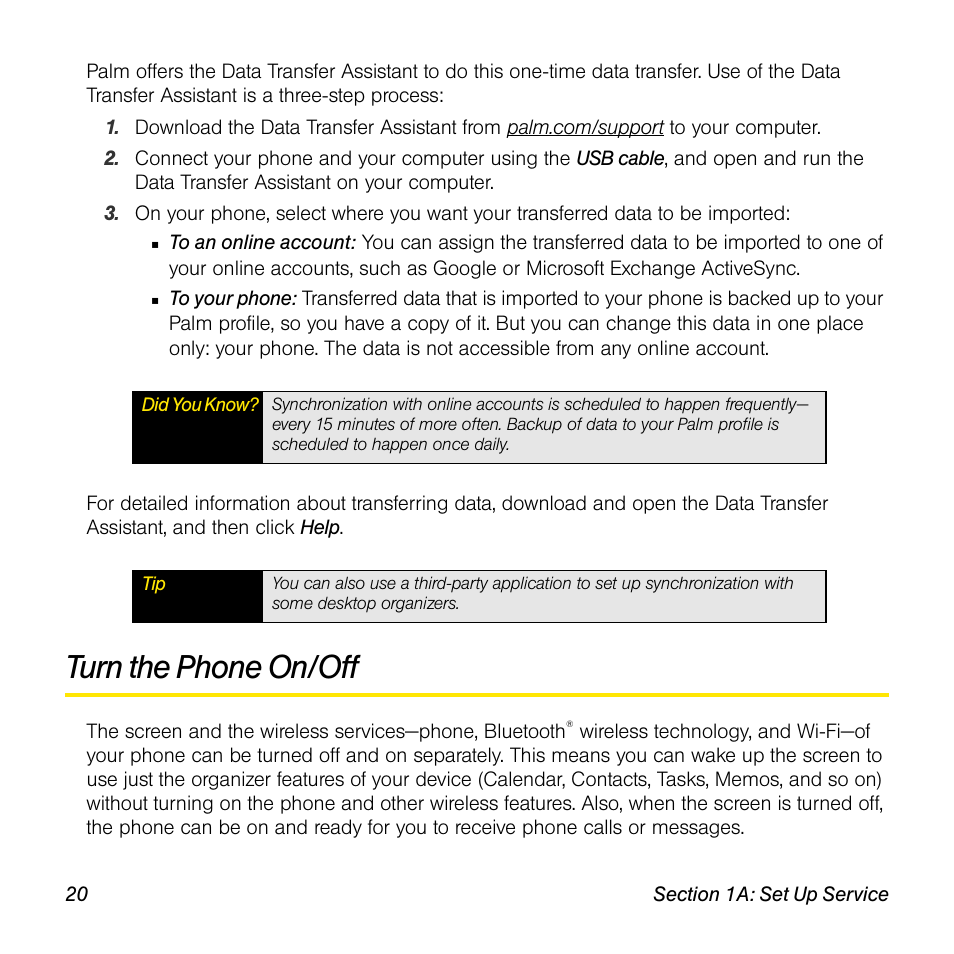 Turn the phone on/off | Univex Pre p100eww User Manual | Page 20 / 344