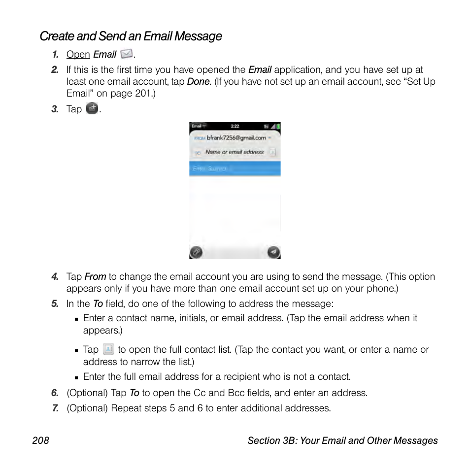 Create and send an email message | Univex Pre p100eww User Manual | Page 208 / 344