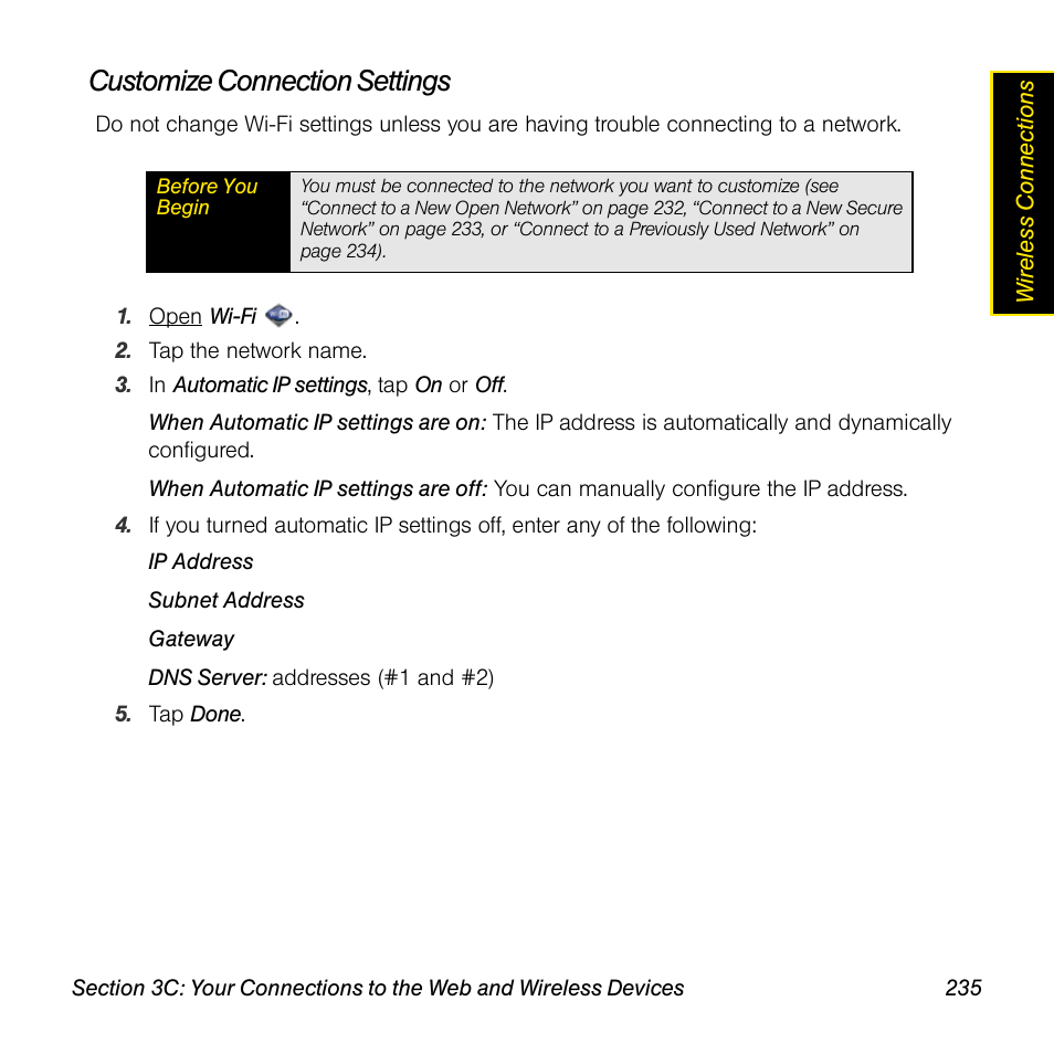 Customize connection settings | Univex Pre p100eww User Manual | Page 235 / 344