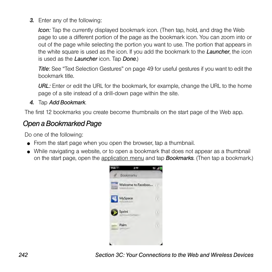 Open a bookmarked page | Univex Pre p100eww User Manual | Page 242 / 344