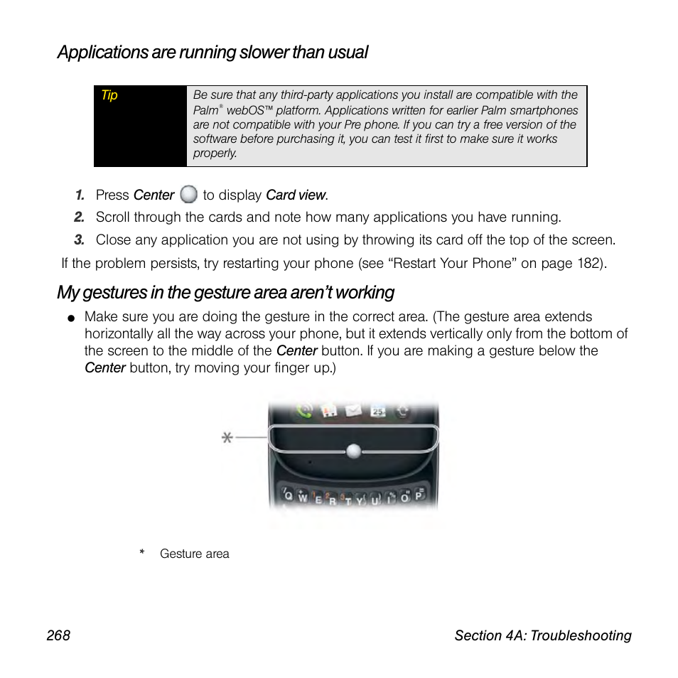 Applications are running slower than usual, My gestures in the gesture area aren’t working | Univex Pre p100eww User Manual | Page 268 / 344