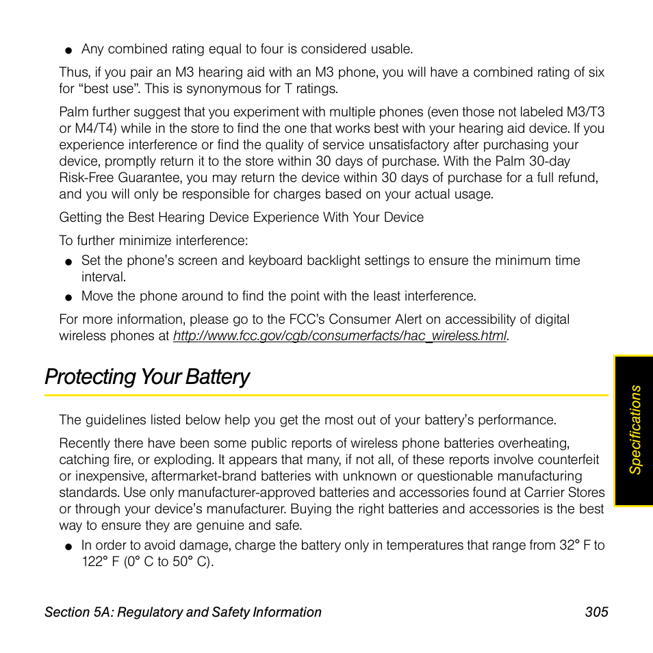 Protecting your battery | Univex Pre p100eww User Manual | Page 305 / 344