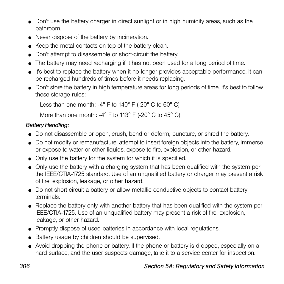 Never dispose of the battery by incineration, Battery usage by children should be supervised | Univex Pre p100eww User Manual | Page 306 / 344