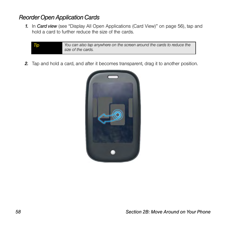 Reorder open application cards | Univex Pre p100eww User Manual | Page 58 / 344