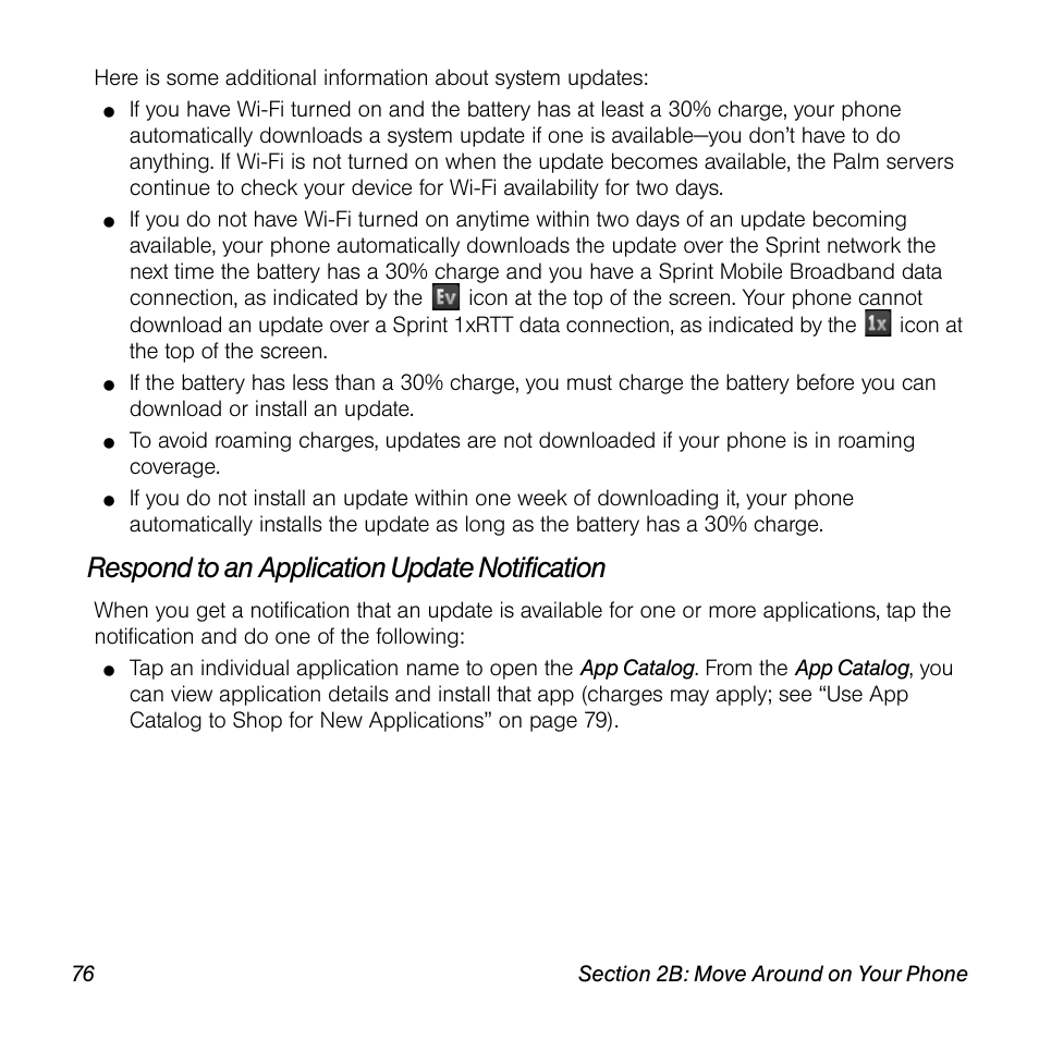 Respond to an application update notification | Univex Pre p100eww User Manual | Page 76 / 344