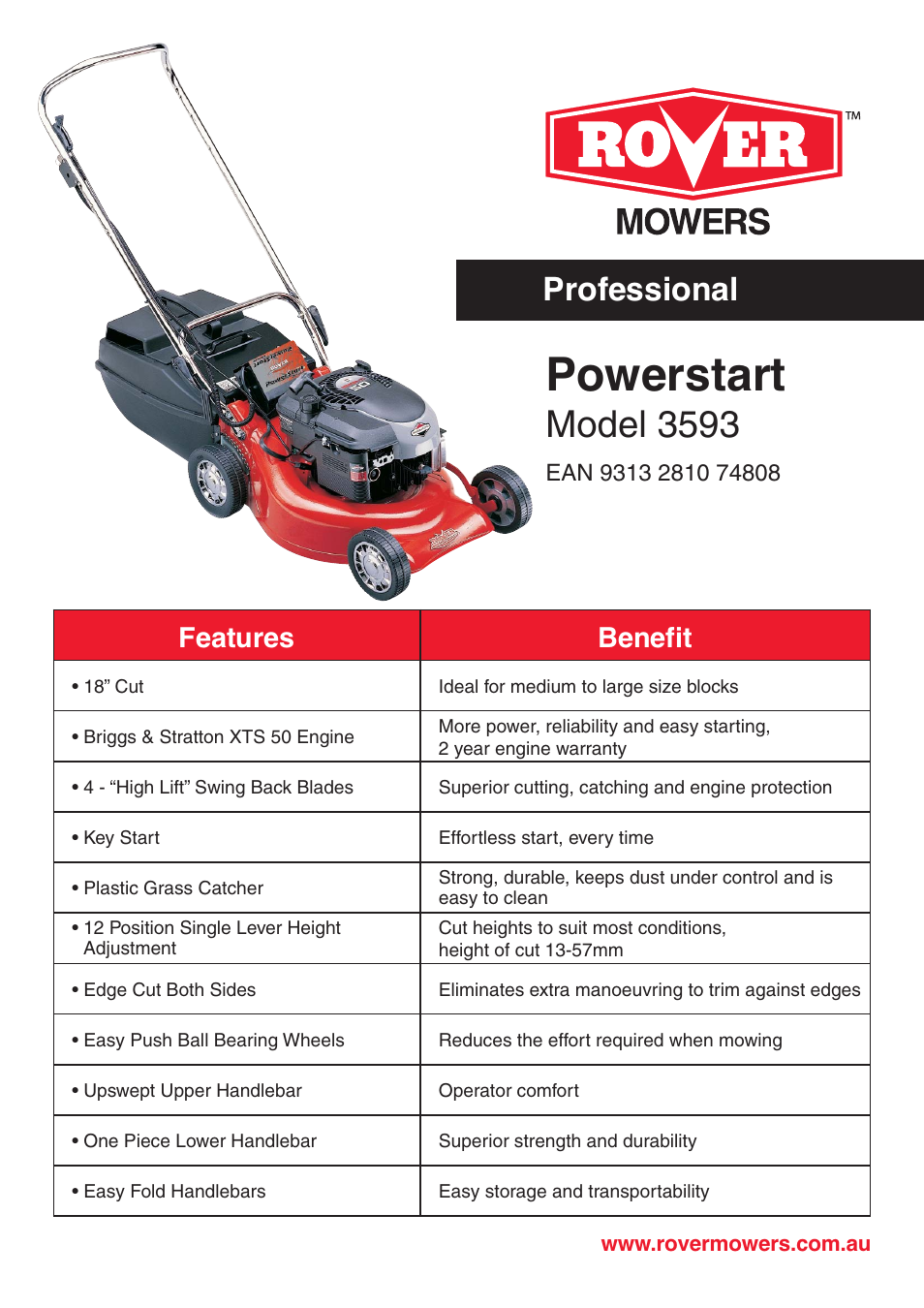 Univex Powerstart 3593 User Manual | 1 page