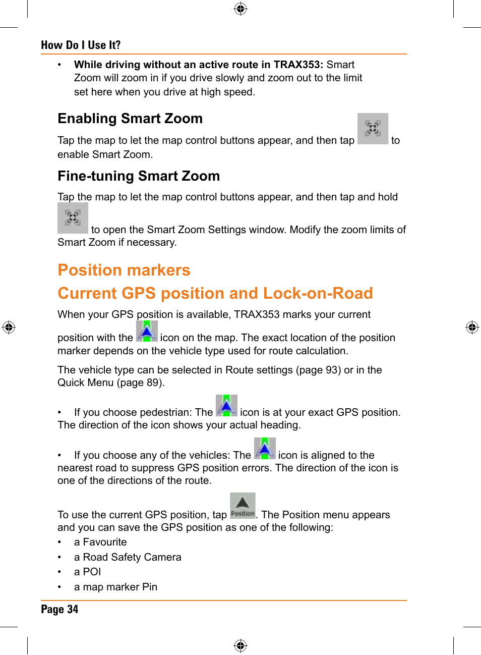 Enabling smart zoom, Fine-tuning smart zoom | Univex TRAX353 User Manual | Page 34 / 132