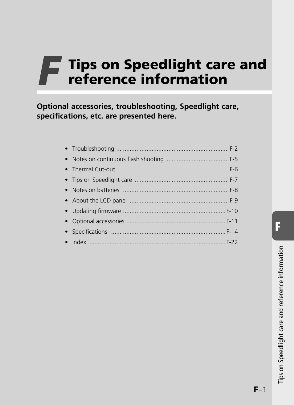 Tips on speedlight care and reference information | Nikon SB-900 User Manual | Page 117 / 142
