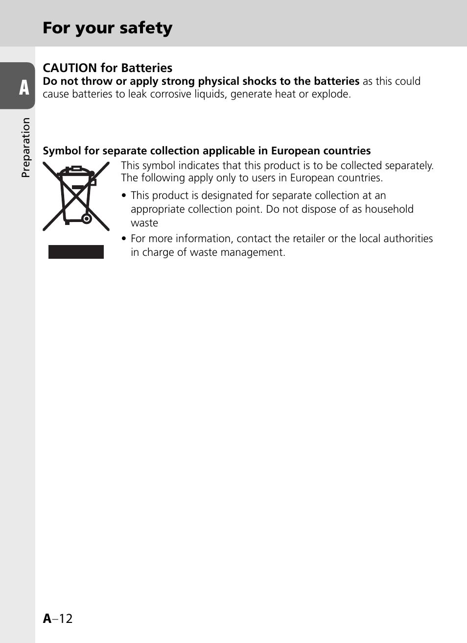 For your safety | Nikon SB-900 User Manual | Page 12 / 142