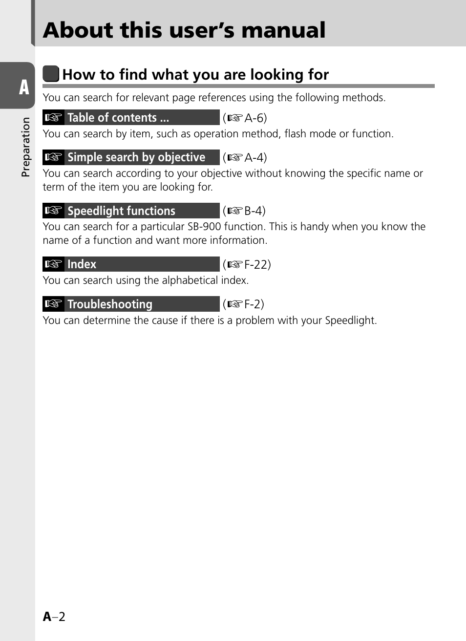 About this user’s manual, How to find what you are looking for | Nikon SB-900 User Manual | Page 2 / 142