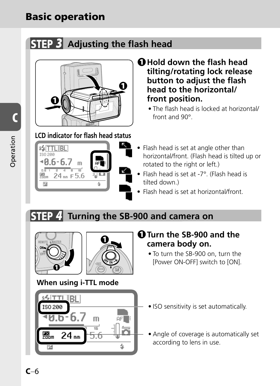 Step, Basic operation | Nikon SB-900 User Manual | Page 28 / 142