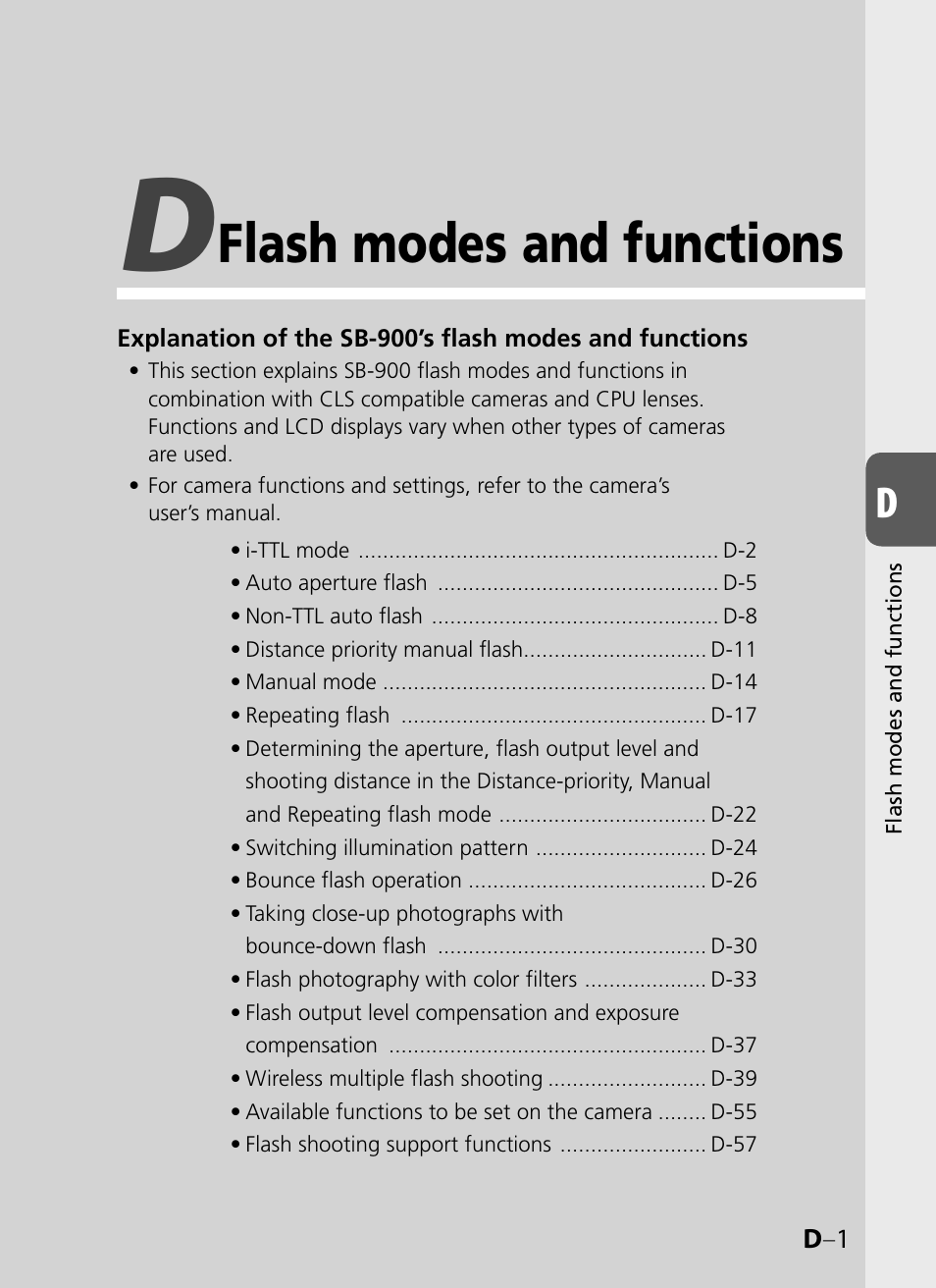 Flash modes and functions | Nikon SB-900 User Manual | Page 51 / 142