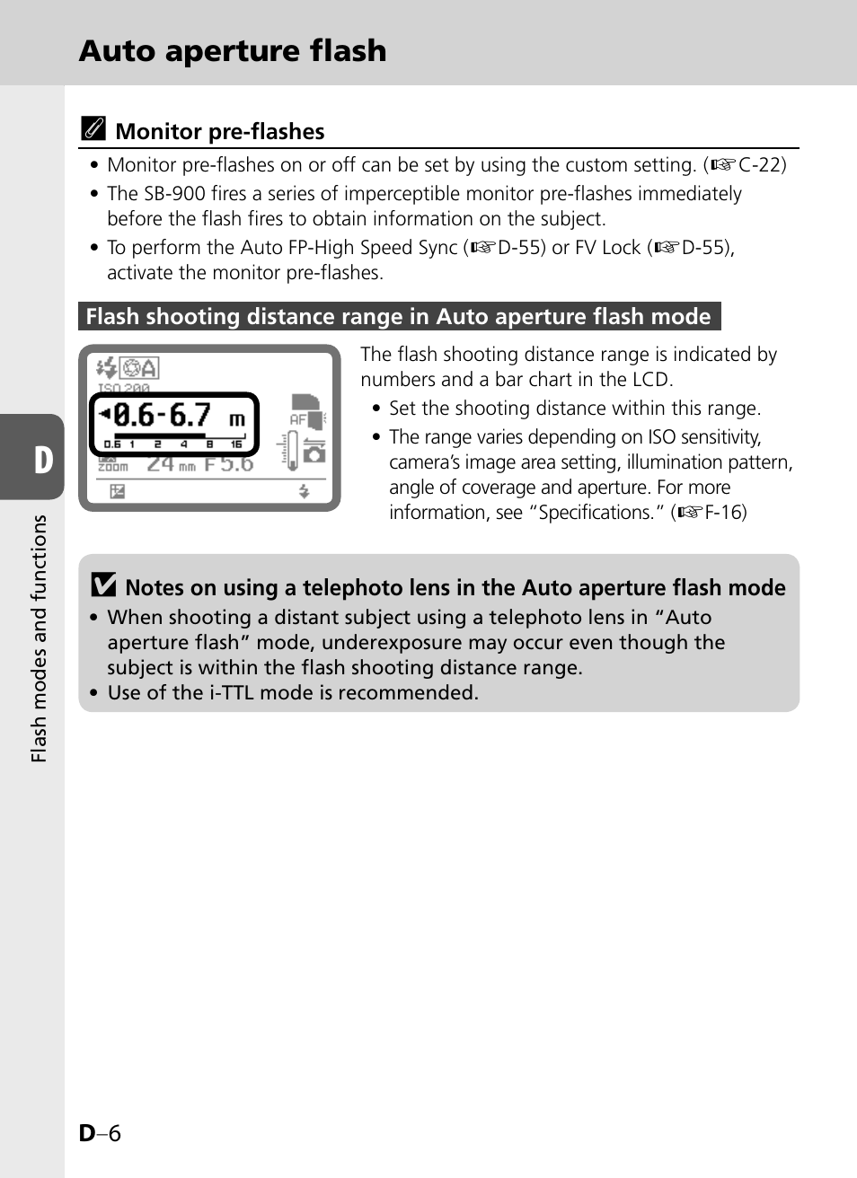 Auto aperture flash | Nikon SB-900 User Manual | Page 56 / 142