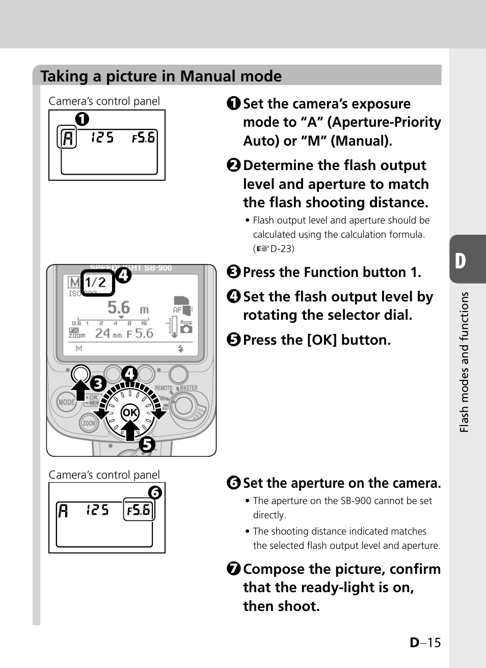 Taking a picture in manual mode | Nikon SB-900 User Manual | Page 65 / 142