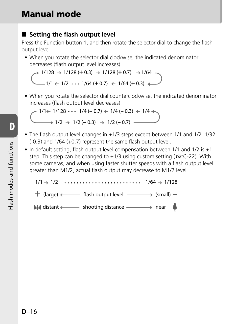 Manual mode, D –16 | Nikon SB-900 User Manual | Page 66 / 142