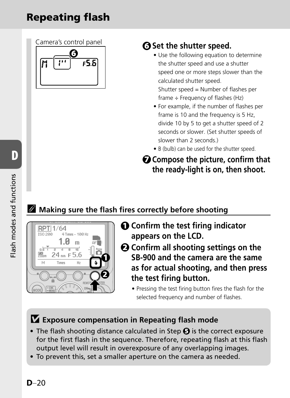 Repeating flash | Nikon SB-900 User Manual | Page 70 / 142