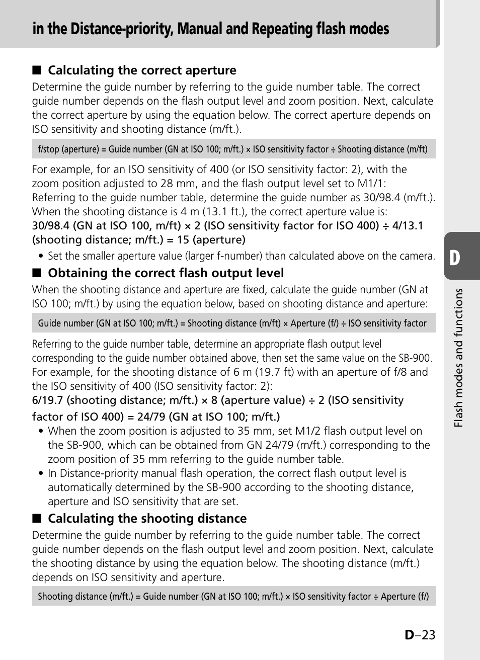 D –23 | Nikon SB-900 User Manual | Page 73 / 142
