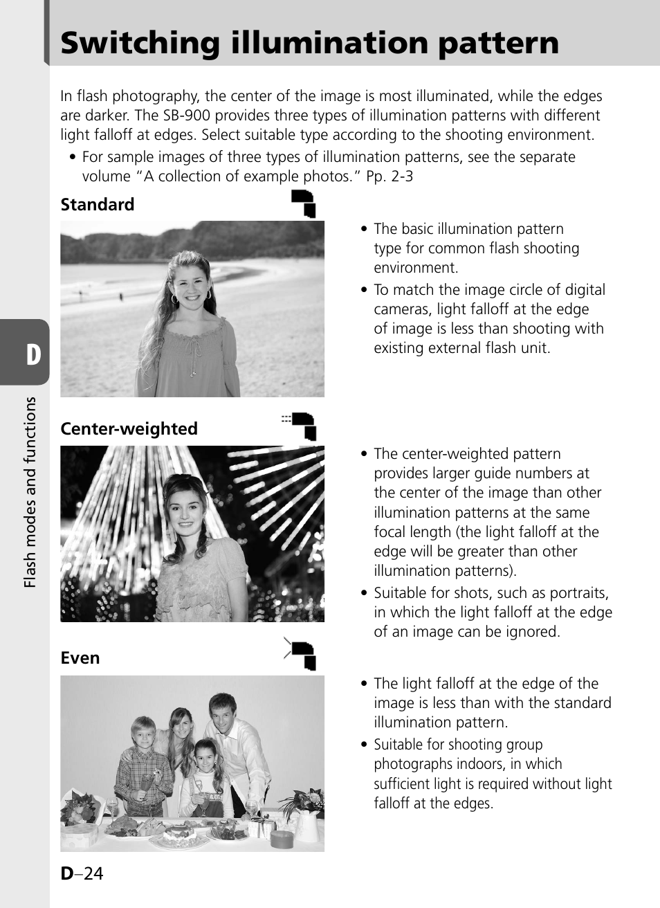 Switching illumination pattern | Nikon SB-900 User Manual | Page 74 / 142