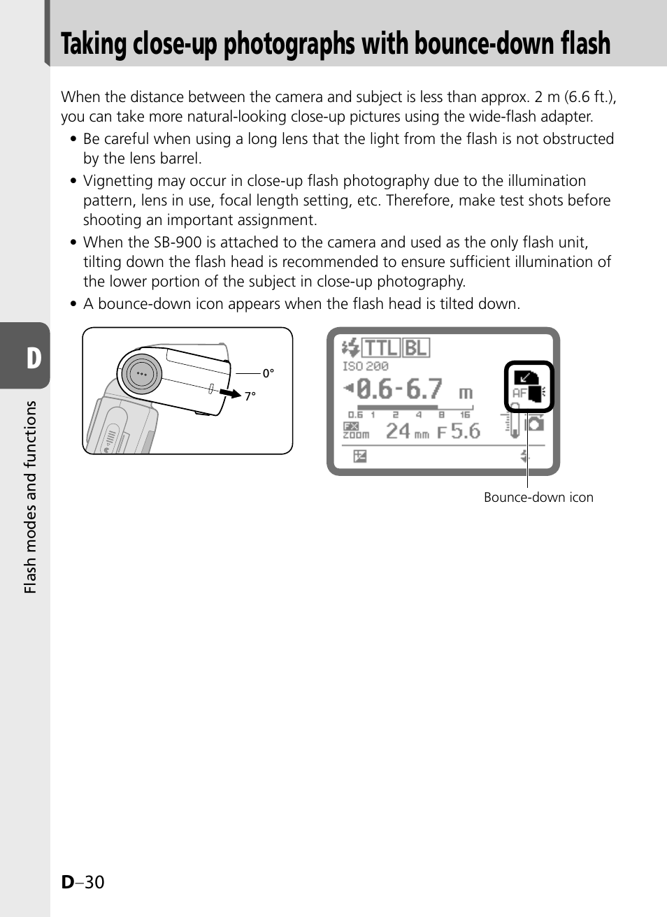 Taking close-up photographs with bounce-down flash | Nikon SB-900 User Manual | Page 80 / 142