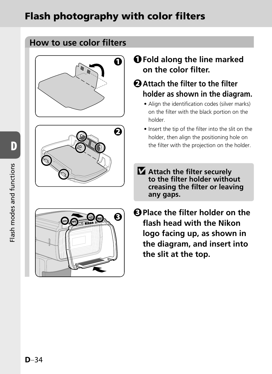 Flash photography with color filters | Nikon SB-900 User Manual | Page 84 / 142