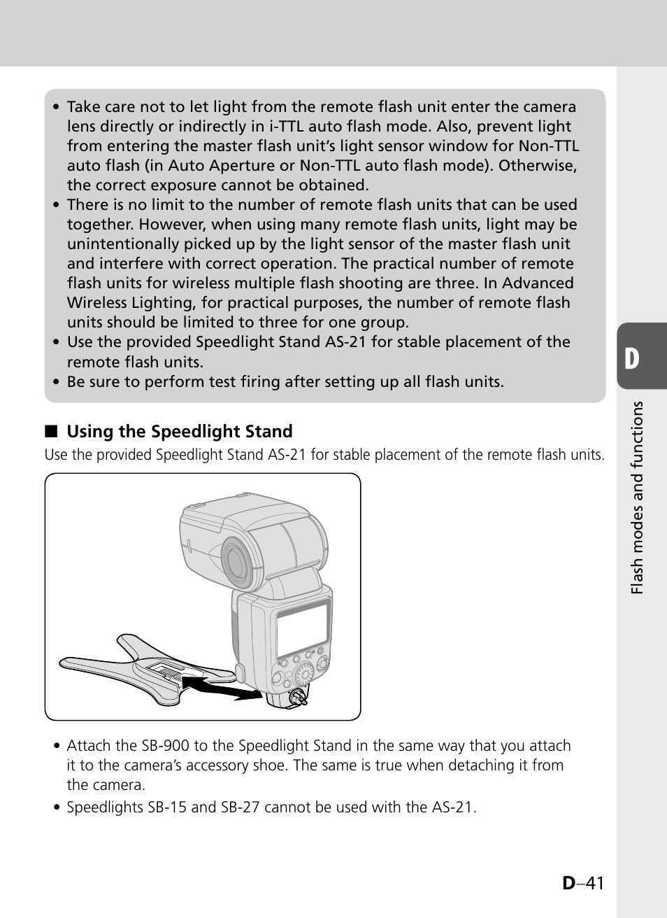 D –41 | Nikon SB-900 User Manual | Page 91 / 142