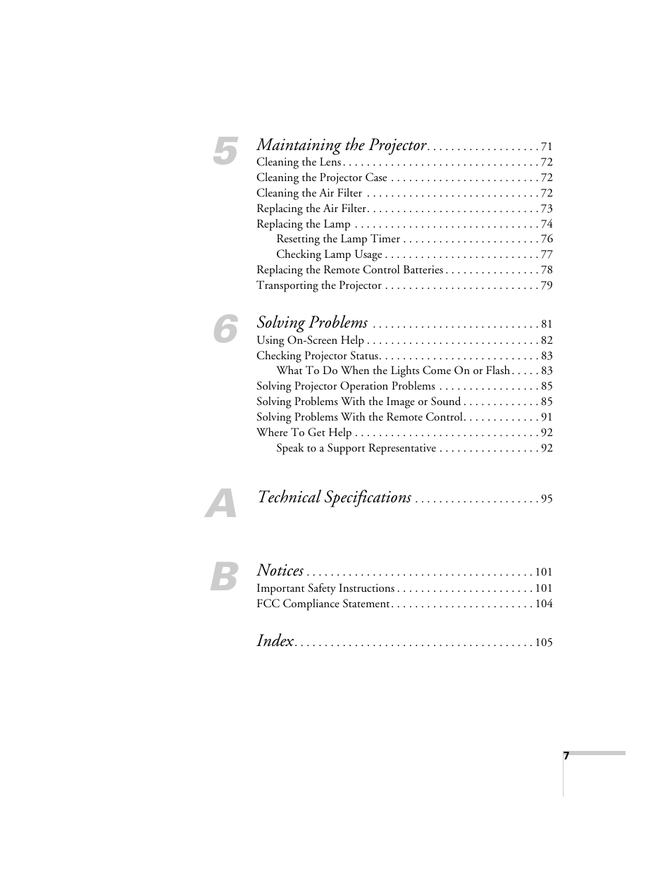 Univex PowerLite 700 User Manual | Page 7 / 110