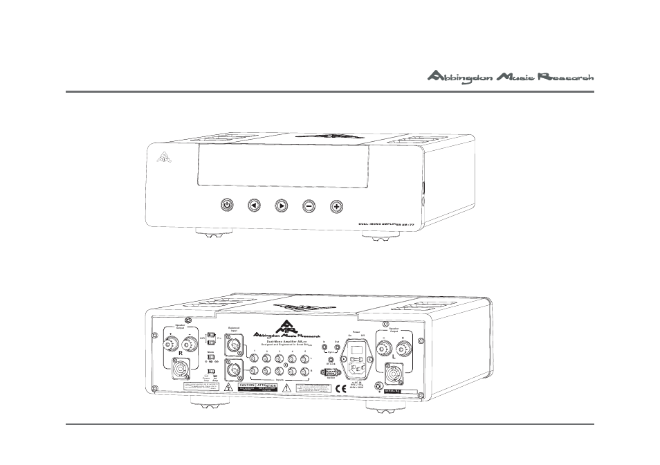 Figure 1.1 - front panel of the am-77, Figure 1.2 - rear panel of the am-77 | Univex Dual Mono Pre-Main Amplifier AM-77 User Manual | Page 11 / 61