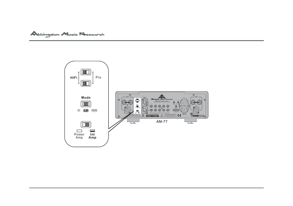 5b. ‘hifi/pro’ switches for balanced xlr inputs, L r m m | Univex Dual Mono Pre-Main Amplifier AM-77 User Manual | Page 54 / 61