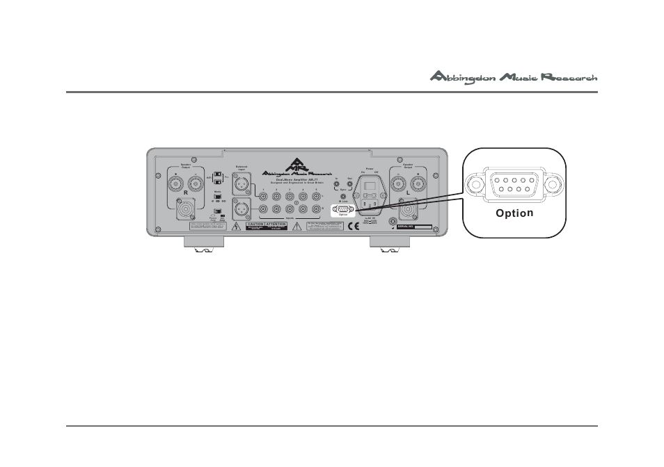 5c. rs232 ‘options’ connector, Option, For future upgrades | Univex Dual Mono Pre-Main Amplifier AM-77 User Manual | Page 55 / 61