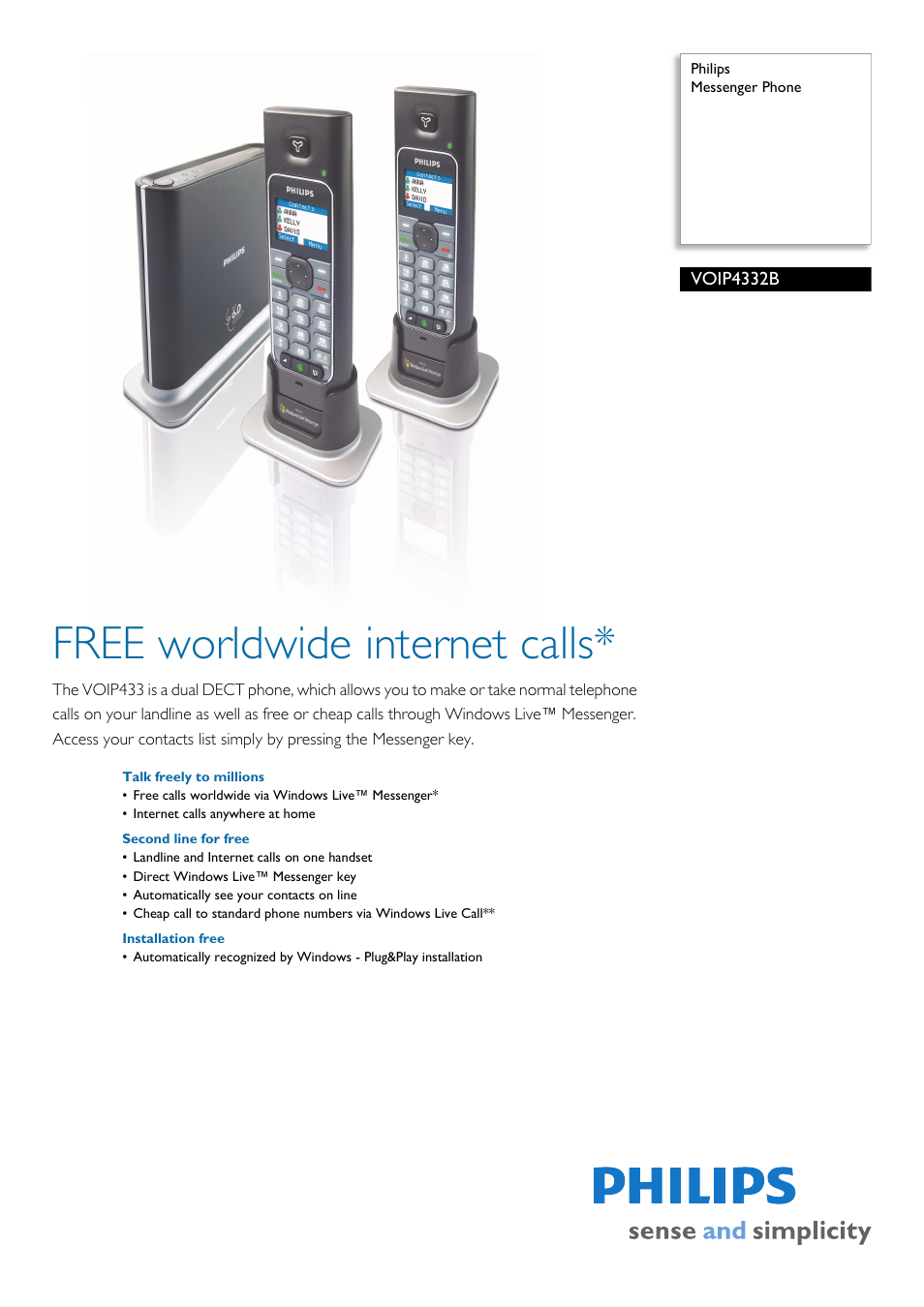 Univex VOIP4332B User Manual | 2 pages