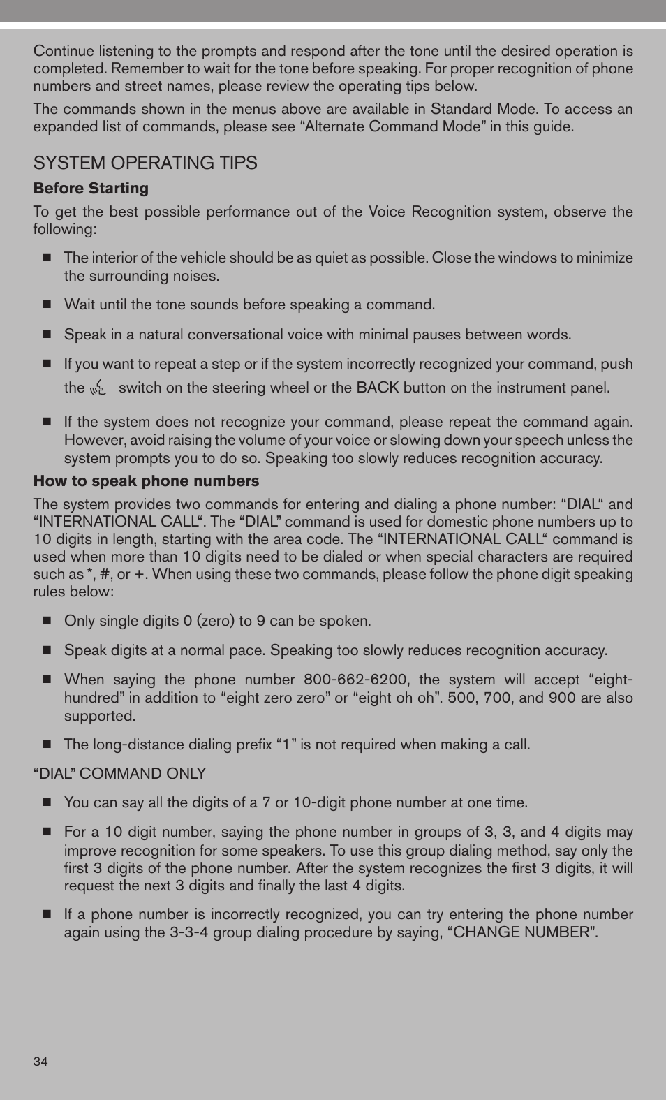 System operating tips | Univex 2010 Armada User Manual | Page 36 / 52