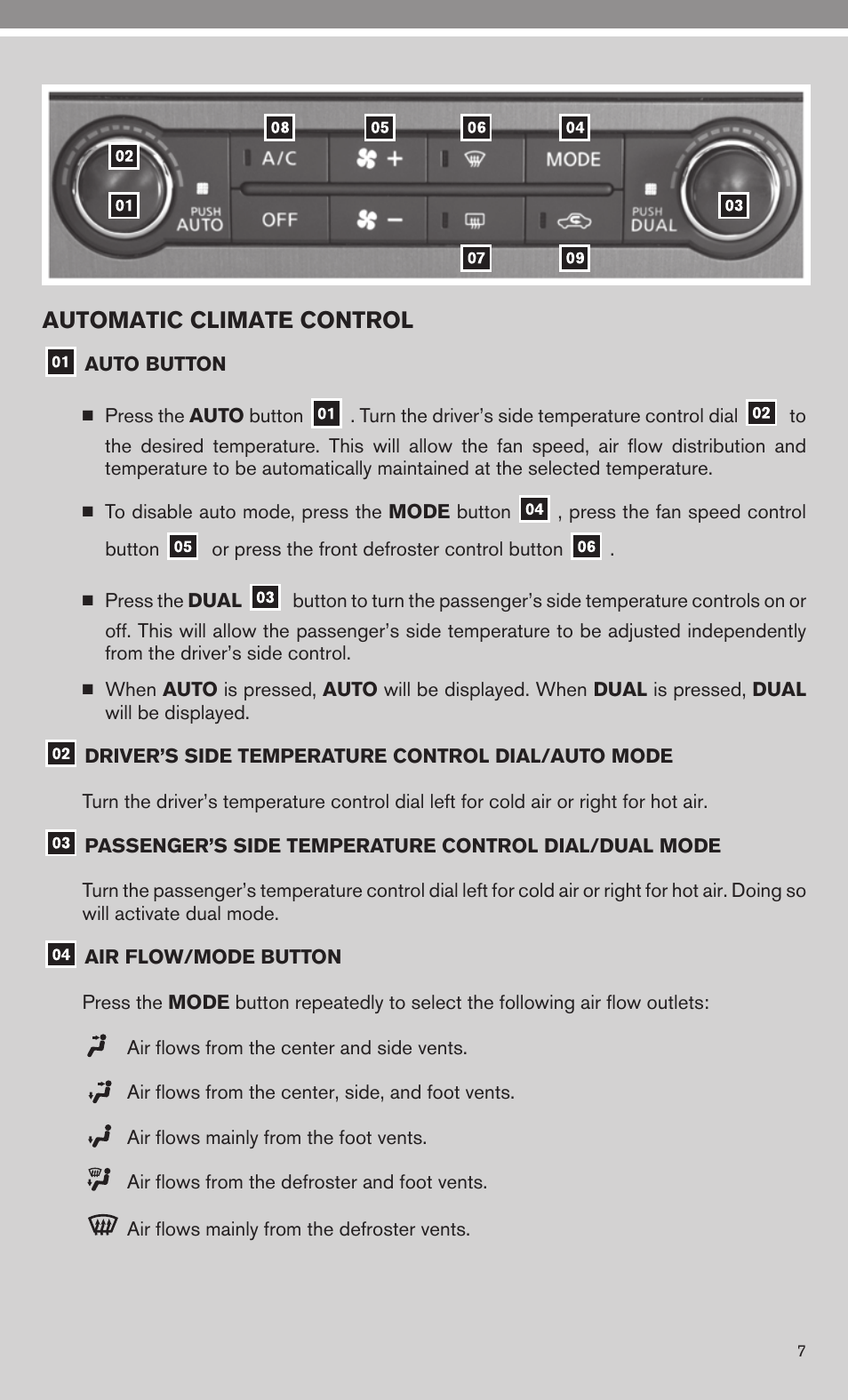 Automatic climate control | Univex 2010 Armada User Manual | Page 9 / 52