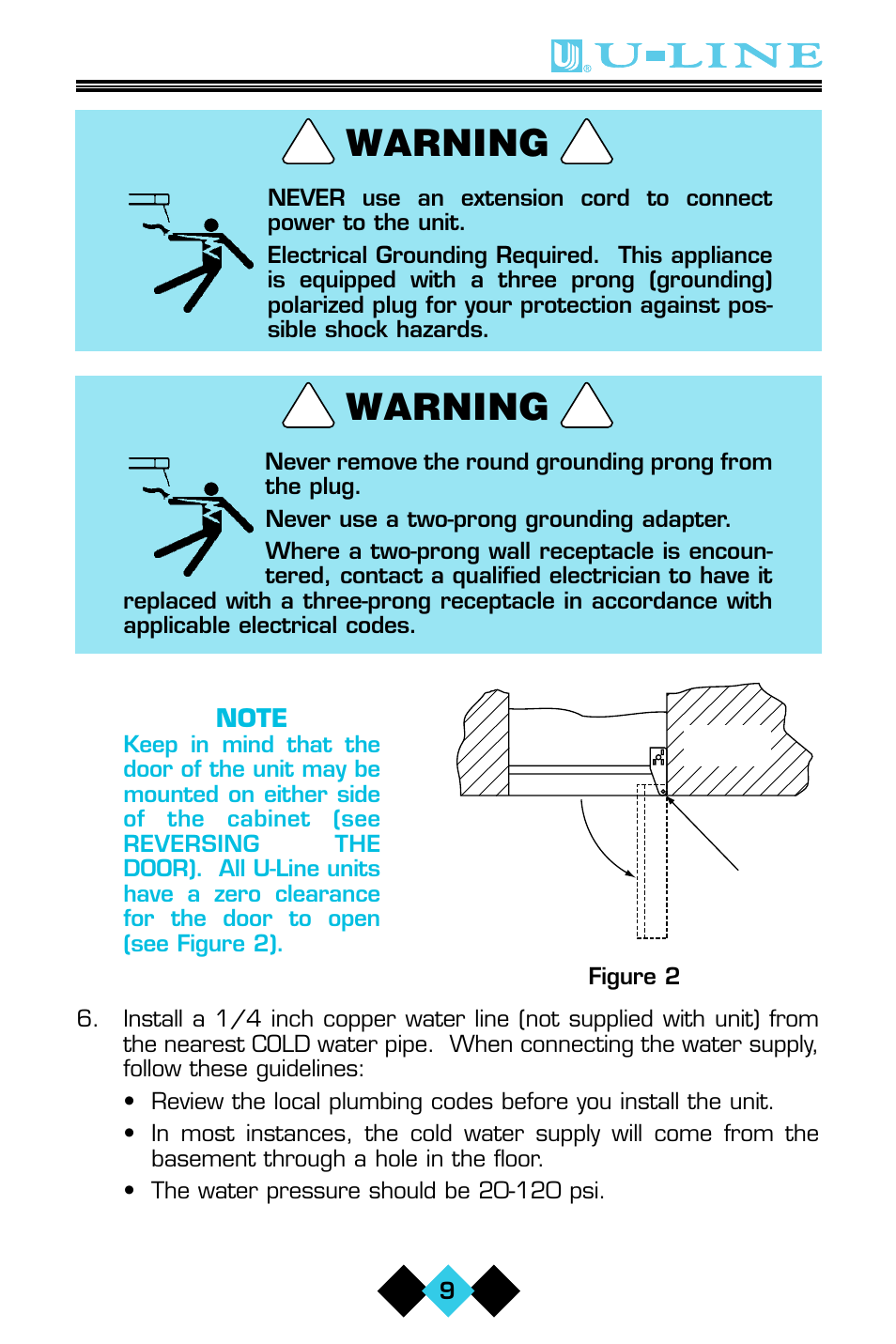 Warning | U-Line CLR60 User Manual | Page 11 / 36