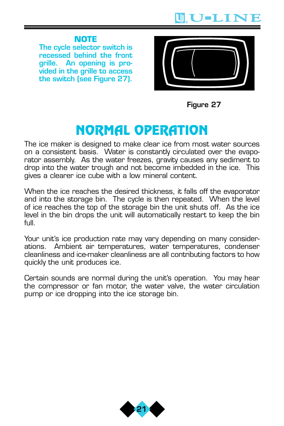 Normal operation | U-Line CLR60 User Manual | Page 23 / 36