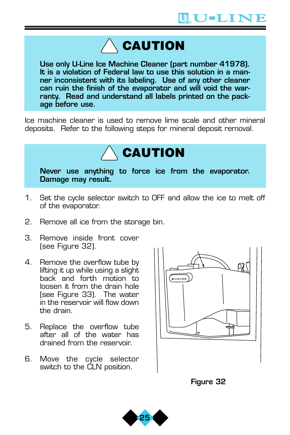Caution | U-Line CLR60 User Manual | Page 27 / 36