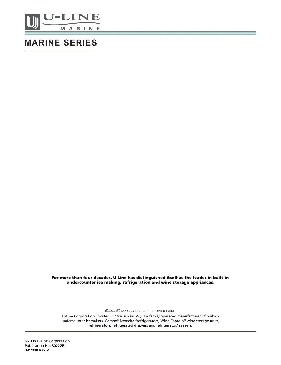 Marine series | U-Line SS1095FC User Manual | Page 16 / 16
