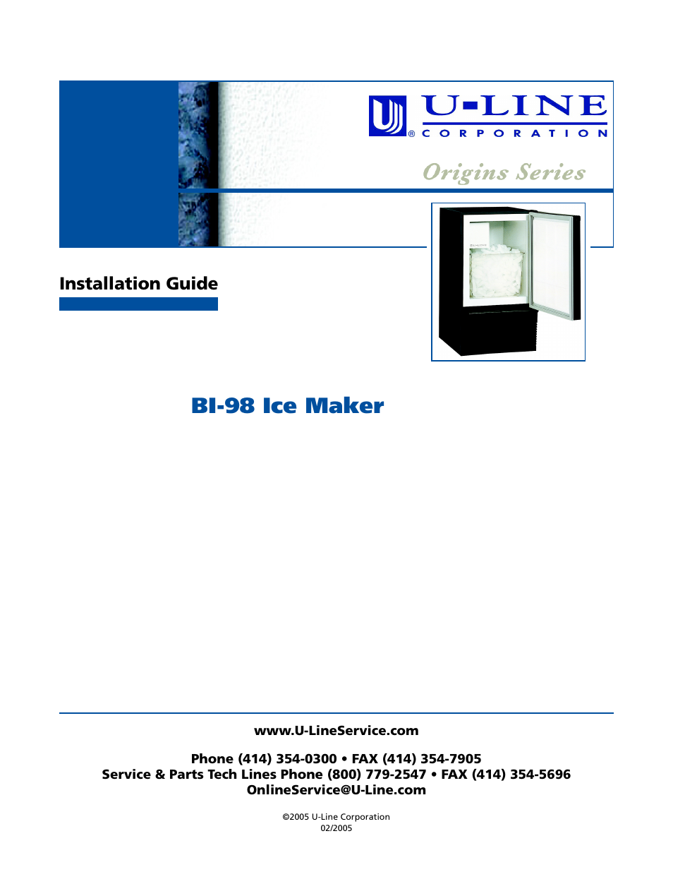 U-Line BI-98 User Manual | 12 pages