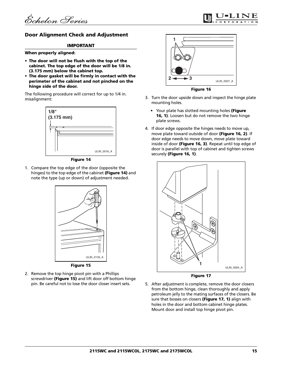 U-Line 2115WC User Manual | Page 15 / 24