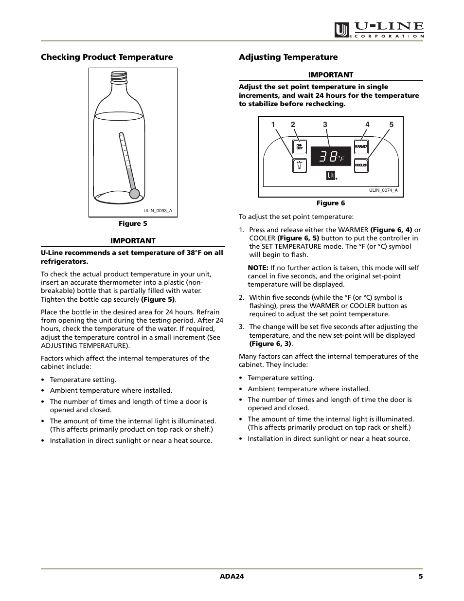 Ada series | U-Line ADA24R User Manual | Page 7 / 20
