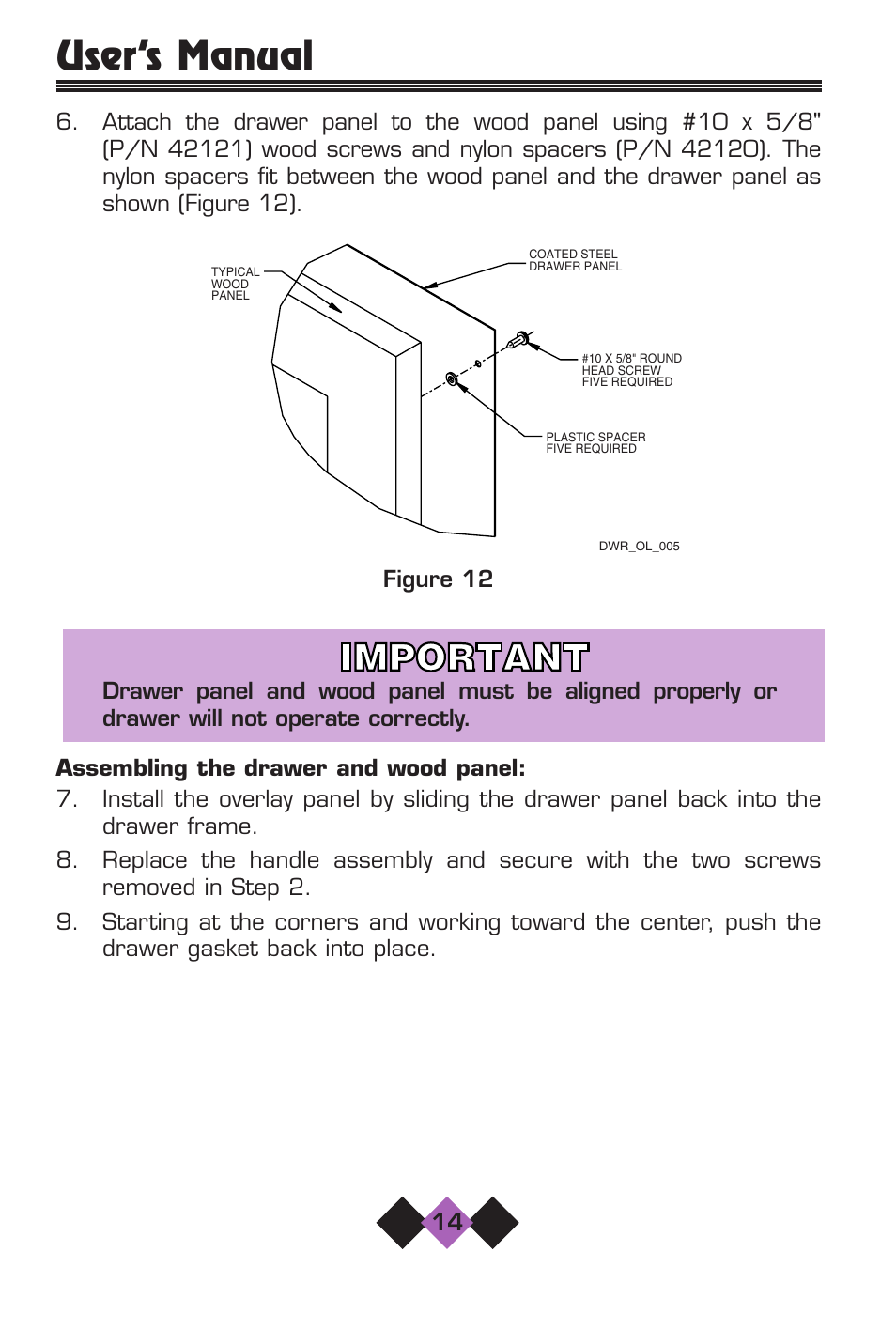 User’s manual | U-Line 2075 User Manual | Page 16 / 31
