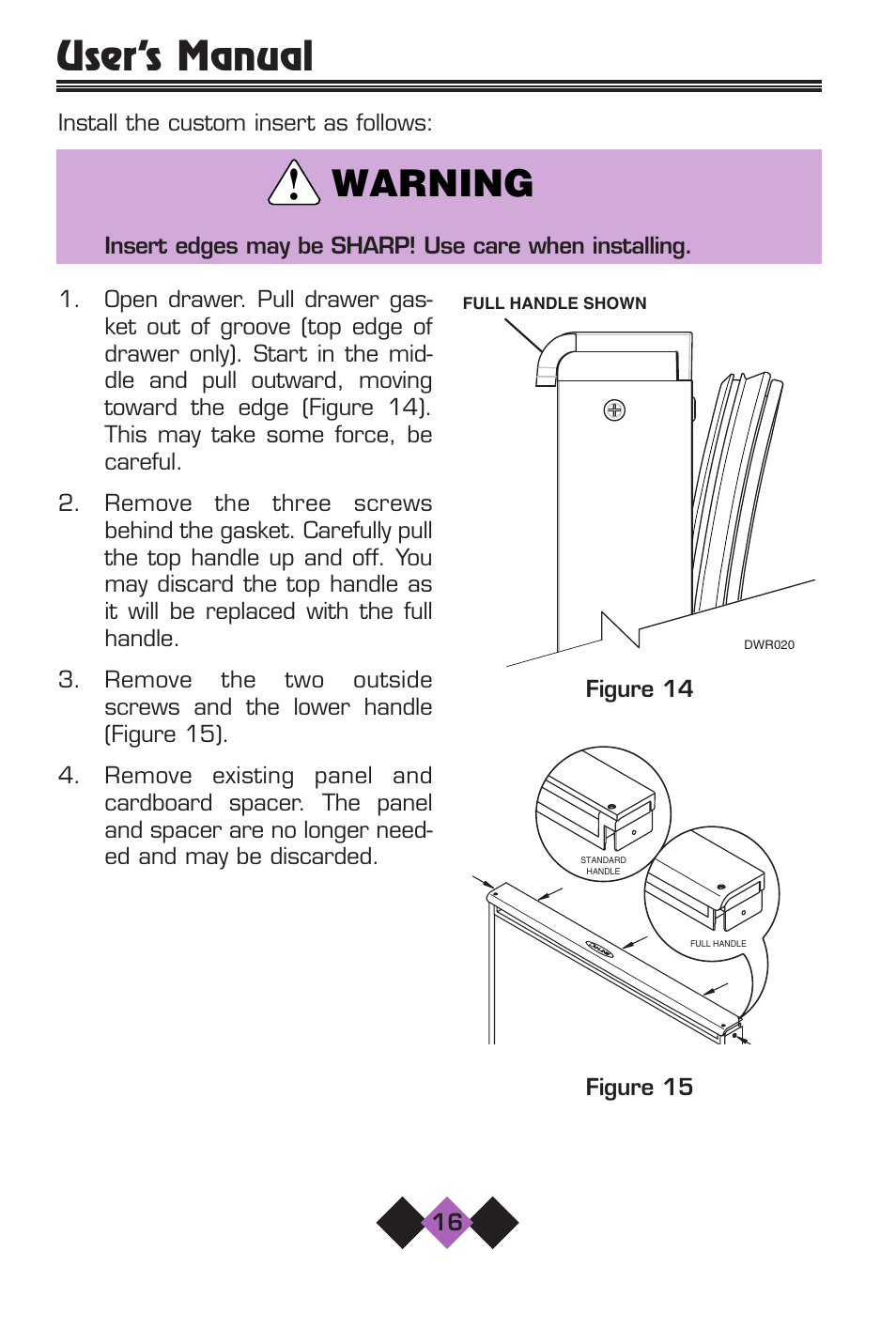 Warning user’s manual | U-Line 2075 User Manual | Page 18 / 31