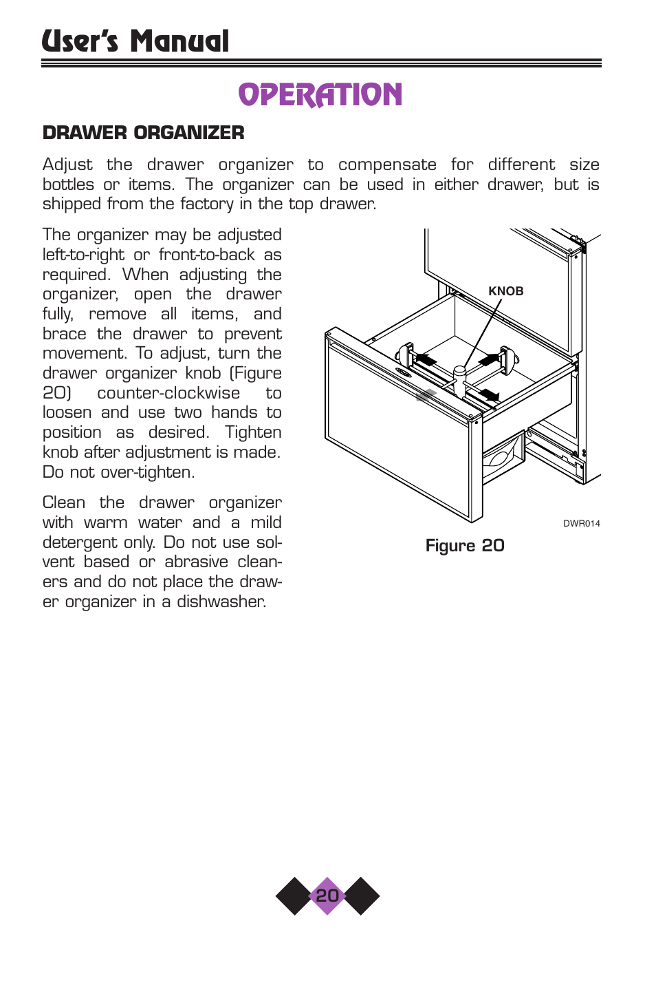 Operation, User’s manual operation | U-Line 2075 User Manual | Page 22 / 31