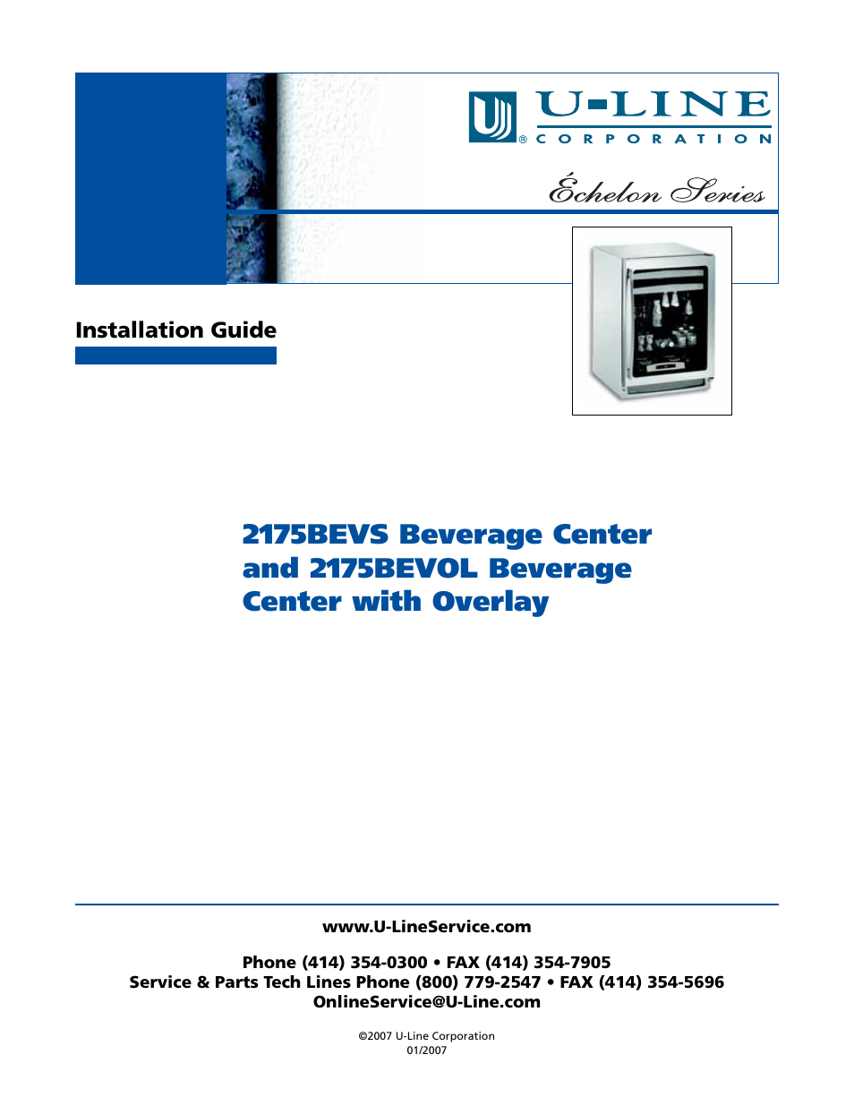 U-Line 2175BEVS User Manual | 16 pages