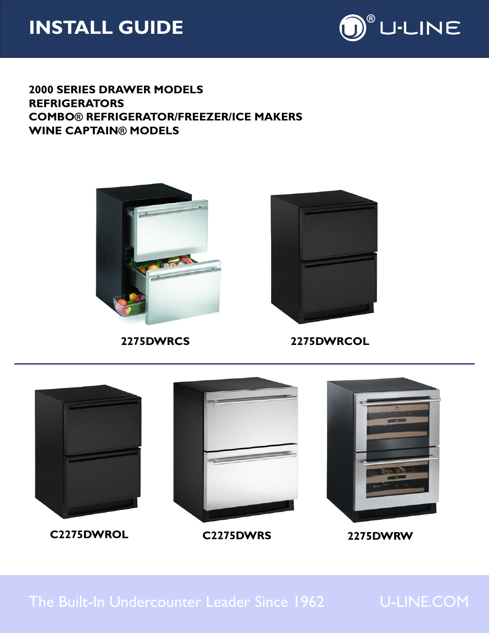 U-Line 2275DWRW User Manual | 17 pages