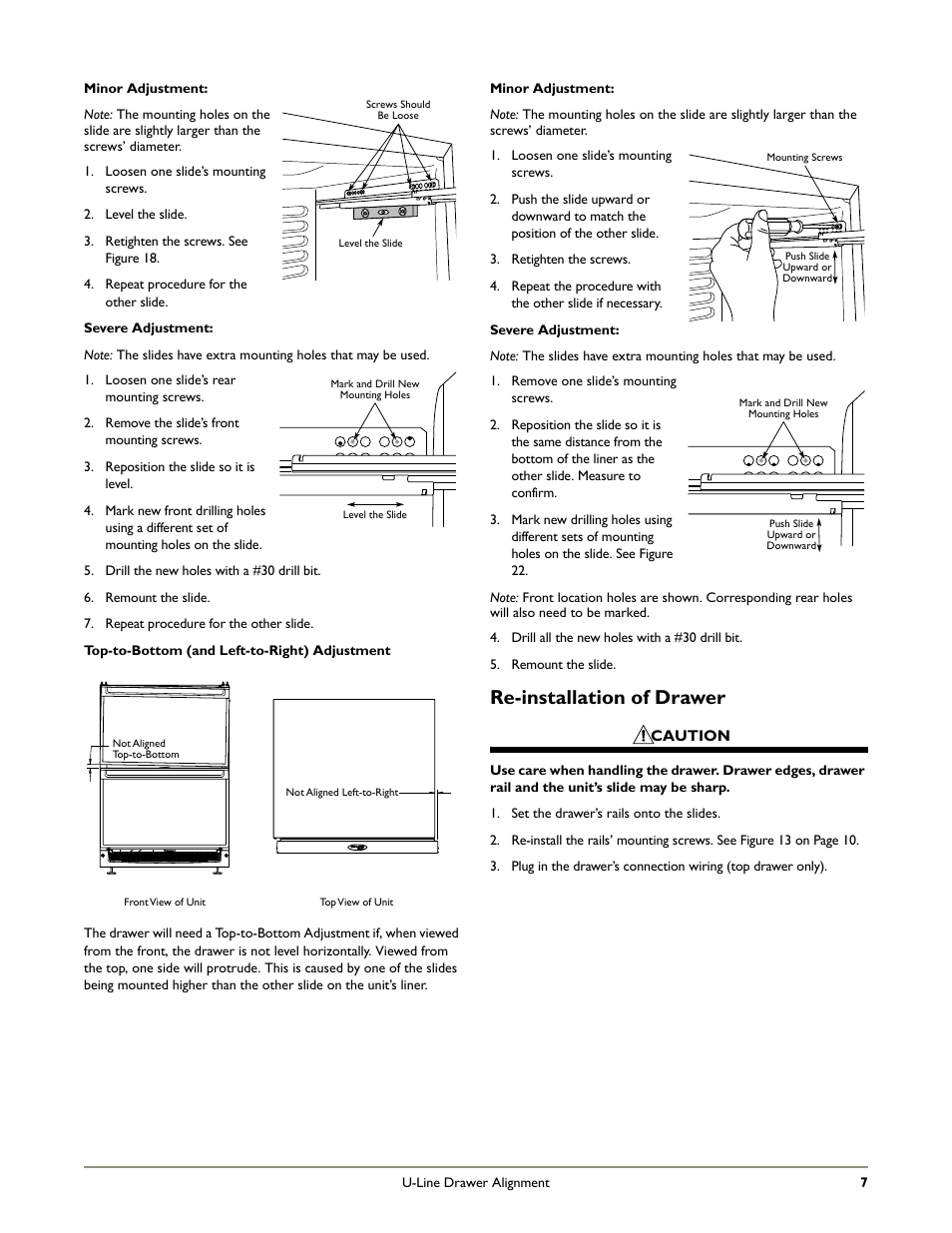 Re-installation of drawer | U-Line 2275DWRW User Manual | Page 9 / 17