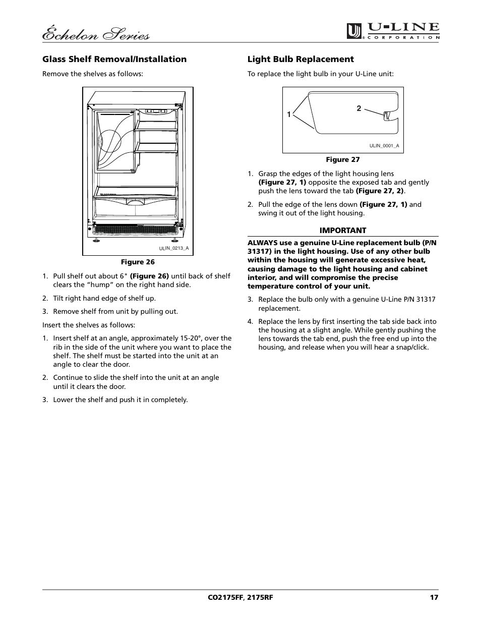 U-Line CO2175FF User Manual | Page 17 / 24