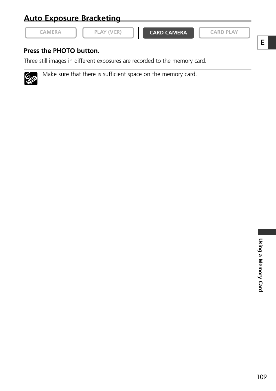Eauto exposure bracketing | U-Line 30 User Manual | Page 109 / 166